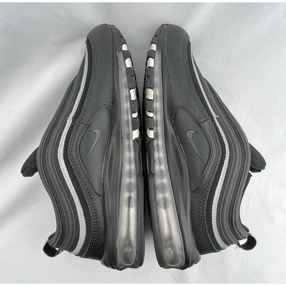 NIKE Air Max 97 Black Sport Red Mens Size 8.5 DH1083-001
